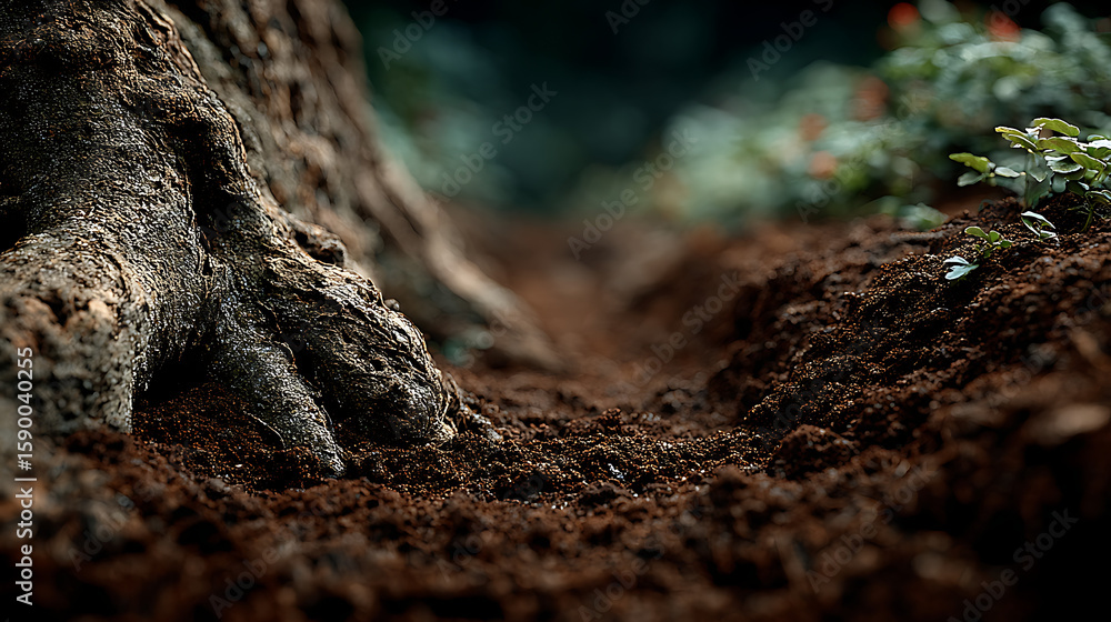 Obraz premium tree roots in the forest