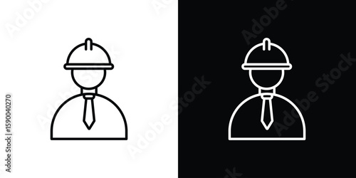 Civil Engineer icon black vector concept - stock vector.