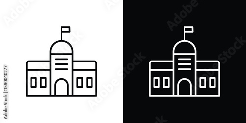 City hall icon black vector concept - stock vector.