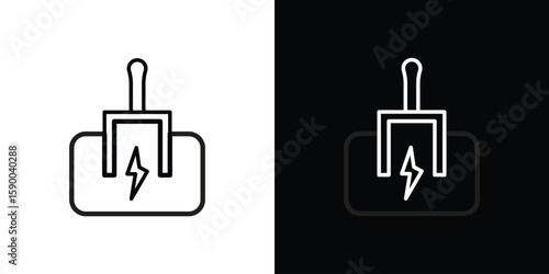 Circuit Breaker icon black vector concept - stock vector.