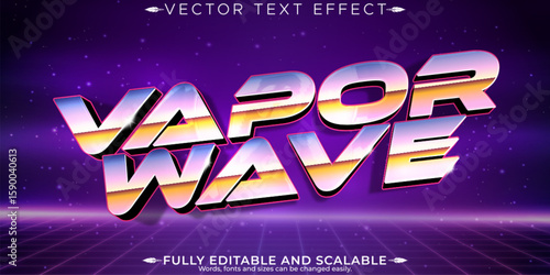 Vintage 80s text effect, editable retro future and cyber space text style