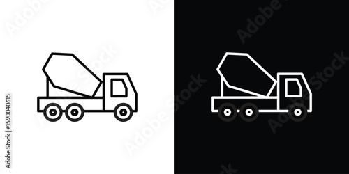 Cement truck icon black vector concept - stock vector.