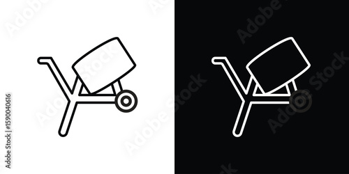 Cement mixer icon black vector concept - stock vector.