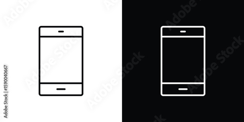 Cell phone icon black vector concept - stock vector.