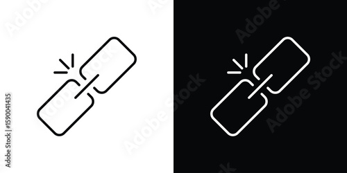 Broken link icon black vector concept - stock vector.