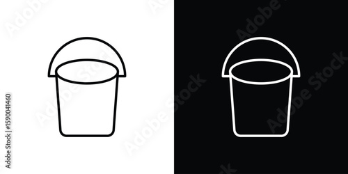 Bucket icon black vector concept - stock vector.