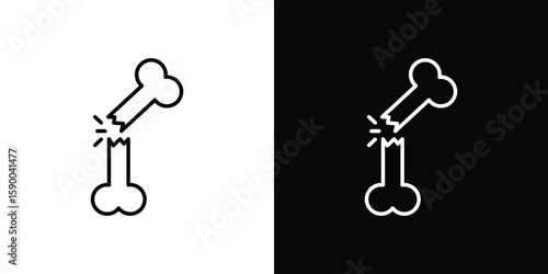 Broken bone icon black vector concept - stock vector.
