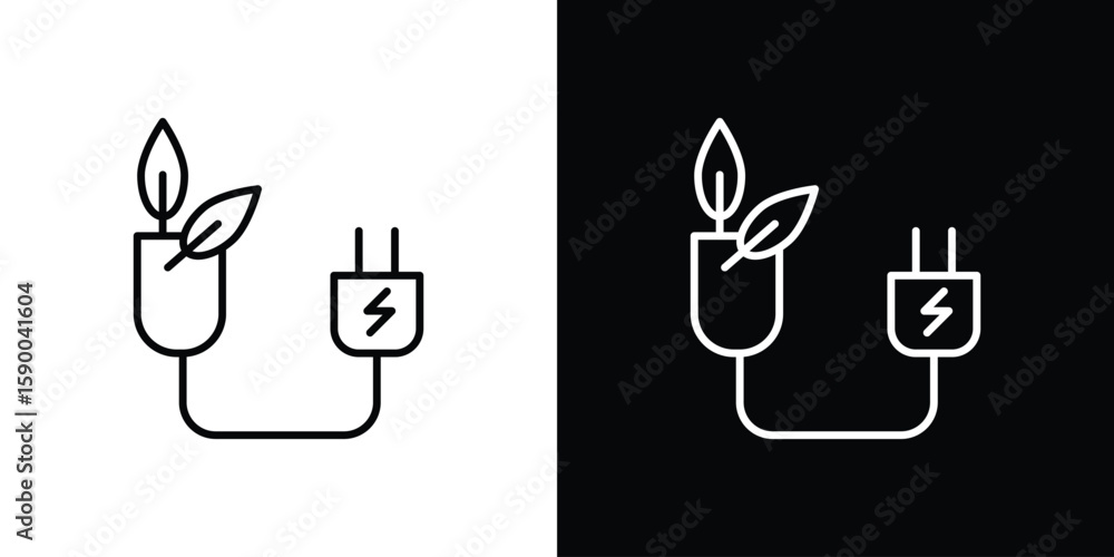 Obraz premium Biomass energy icon black vector concept - stock vector.