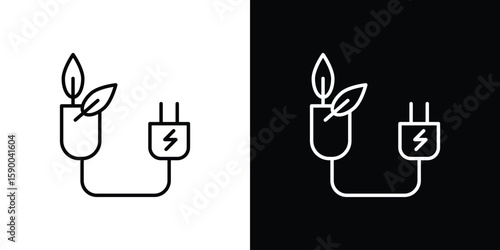 Biomass energy icon black vector concept - stock vector.