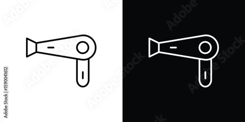 Blow dryer icon black vector concept - stock vector.