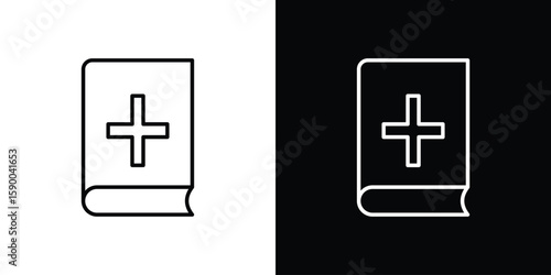 Bible icon black vector concept - stock vector.