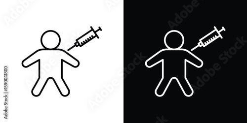Baby Vaccination icon black vector concept - stock vector.