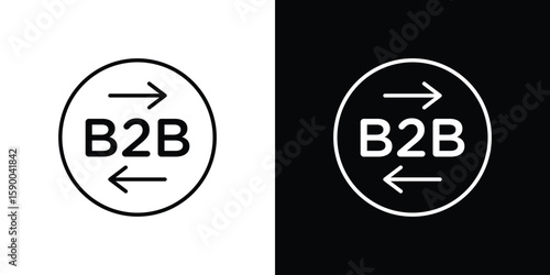 B2B icon black vector concept - stock vector.