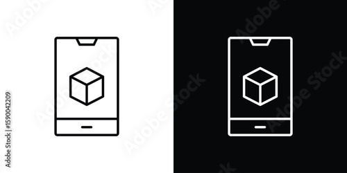 Ar apps icon black vector concept - stock vector.