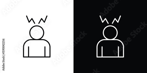 Anxiety icon black vector concept - stock vector.