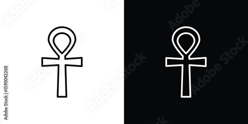 Ankh icon black vector concept - stock vector.