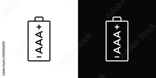 AAA battery icon black vector concept - stock vector.
