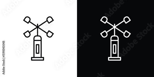 Anemometer icon black vector concept - stock vector.