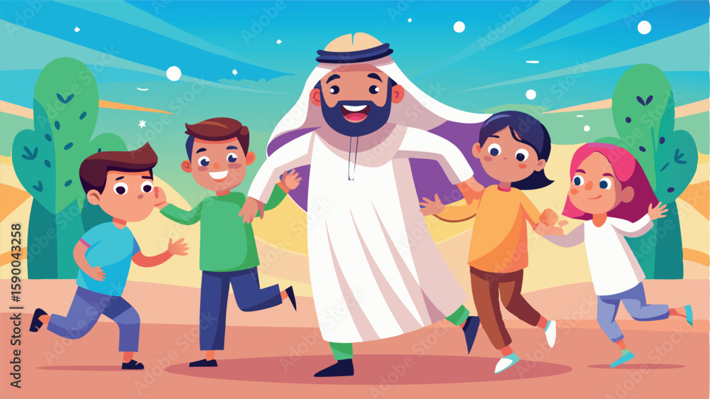 Fototapeta premium Trade Winds of Joy, Cultural Pride: The Heart of Arab Gulf Commerce