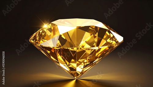 Golden diamond, close-up