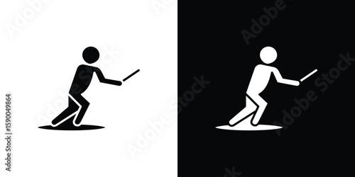 Wakeboarding icon vector flat symbol, glyph sign. icon concept illustration