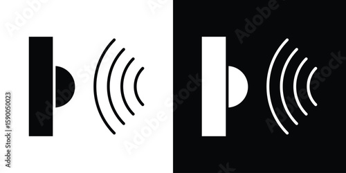 Voice control icon vector flat symbol, glyph sign. icon concept illustration
