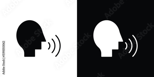 Voice control icon vector flat symbol, glyph sign. icon concept illustration