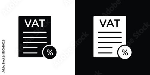 Value added tax VAT icon vector flat symbol, glyph sign. icon concept illustration