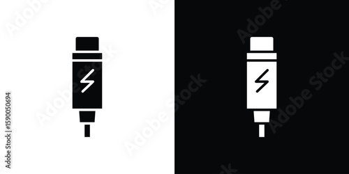 USB type c icon vector flat symbol, glyph sign. icon concept illustration