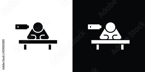 Tired person icon vector flat symbol, glyph sign. icon concept illustration