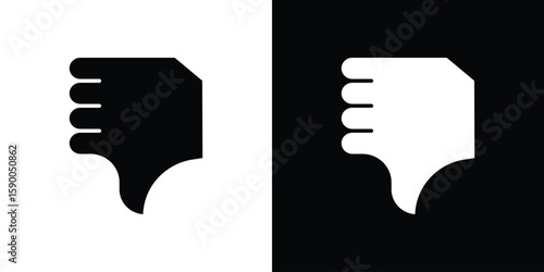 Thumb down icon vector flat symbol, glyph sign. icon concept illustration