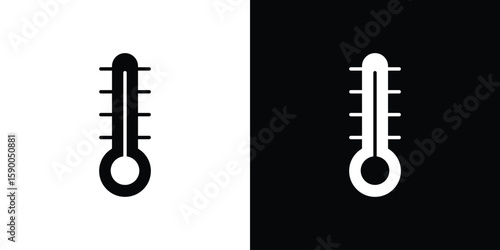 Thermometer icon vector flat symbol, glyph sign. icon concept illustration