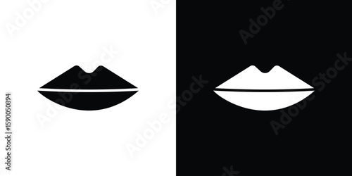 Thin lips icon vector flat symbol, glyph sign. icon concept illustration