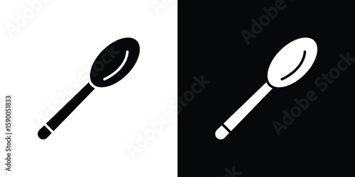 Spoon icon vector flat symbol, glyph sign. icon concept illustration