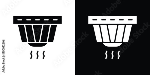 Smoke detector icon vector flat symbol, glyph sign. icon concept illustration