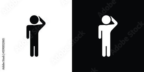 Salute icon vector flat symbol, glyph sign. icon concept illustration