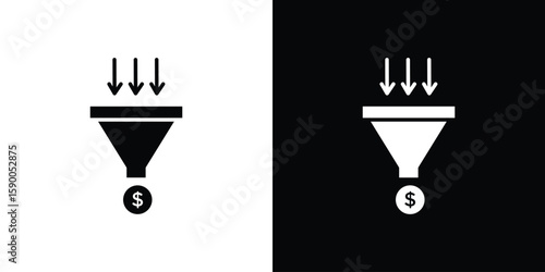 Sales funnel icon vector flat symbol, glyph sign. icon concept illustration