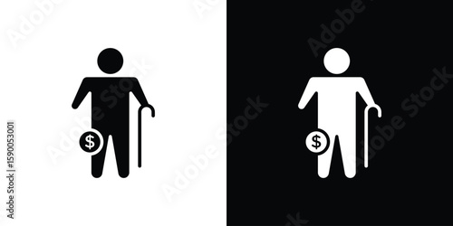 Retirement icon vector flat symbol, glyph sign. icon concept illustration