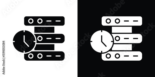 Real time data icon vector flat symbol, glyph sign. icon concept illustration