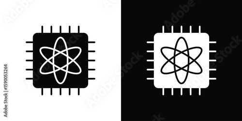 Quantum computing icon vector flat symbol, glyph sign. icon concept illustration