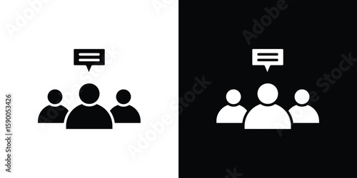 Public opinion icon vector flat symbol, glyph sign. icon concept illustration