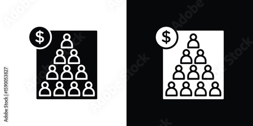 Ponzi scheme icon vector flat symbol, glyph sign. icon concept illustration