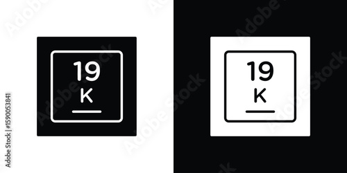Potassium icon vector flat symbol, glyph sign. icon concept illustration