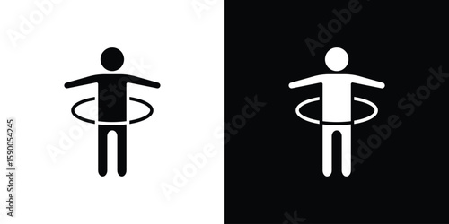 People Hula hop icon vector flat symbol, glyph sign. icon concept illustration