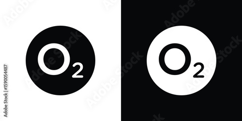 Oxygen O2 icon vector flat symbol, glyph sign. icon concept illustration