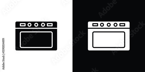 Oven icon vector flat symbol, glyph sign. icon concept illustration