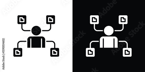 Multitask icon vector flat symbol, glyph sign. icon concept illustration