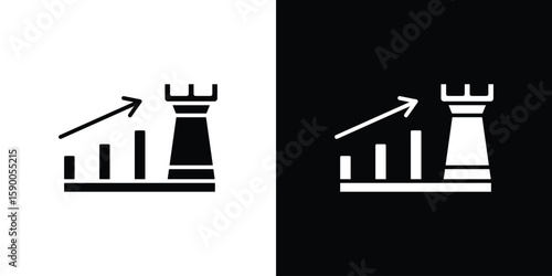 Marketing strategy icon vector flat symbol, glyph sign. icon concept illustration