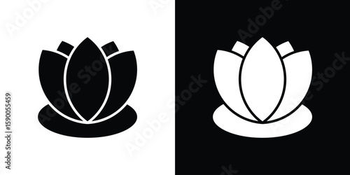 Lotus flower icon vector flat symbol, glyph sign. icon concept illustration