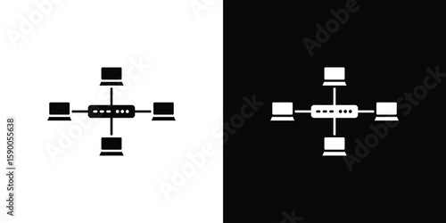 Local network icon vector flat symbol, glyph sign. icon concept illustration
